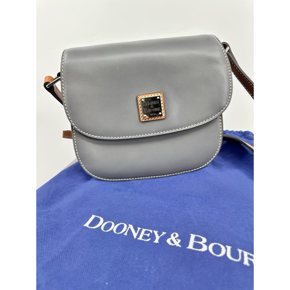Dooney & Bourke Wexford Leather Saddle Crossbody Bag New Gray